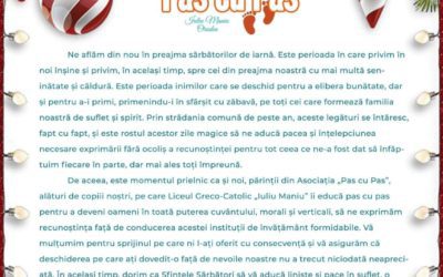 Mulțumire adusă Asociației Pas cu Pas